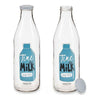 Flaska Time for Milk Transparent Metall Glas (1000 ml)