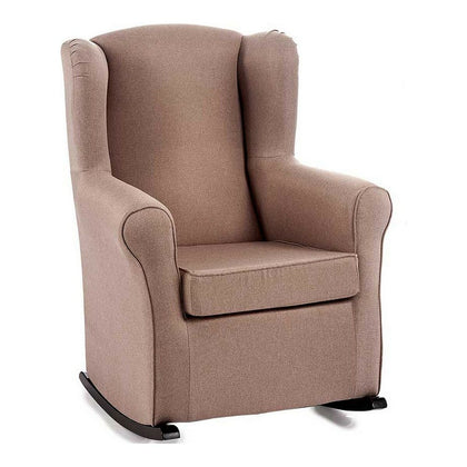 Fåtölj Gungstol Beige Polyester furuträ (70 x 97 x 75 cm)