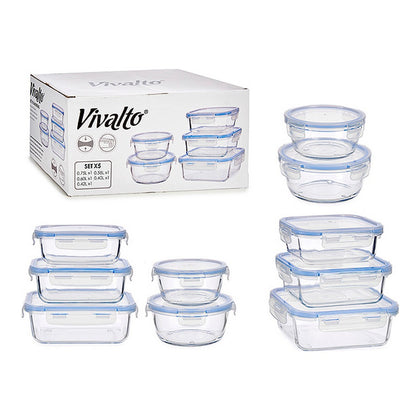 Lunchlådor, set Transparent Plast Glas (5 Delar)