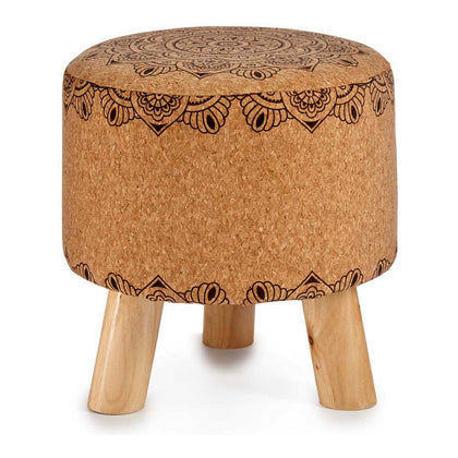 Puff Mandala Brun MDF Kork (28 x 28 x 28 cm)