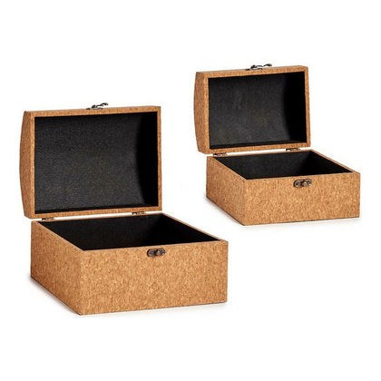 Koffertset Världskarta Kork Trä MDF (2 pcs)