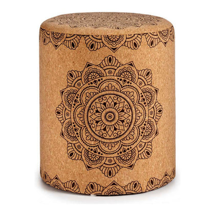 Puff Mandala Brun MDF Kork (34 x 39 x 34 cm)