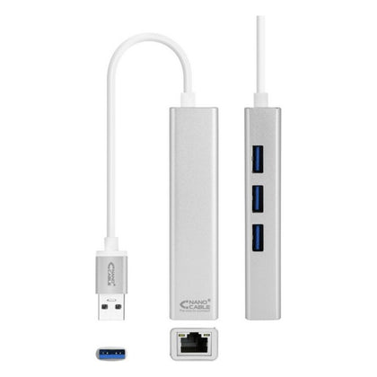 USB 3.0 till Gigabit Ethernet-adapter NANOCABLE 10.03.0403 Silvrig