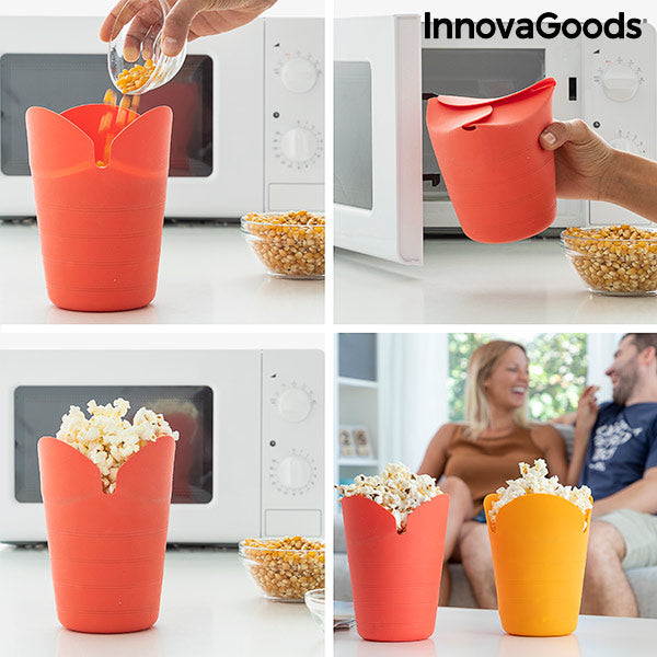 Hopvikbara popcornskålar i silikon Popbox InnovaGoods (2 St)