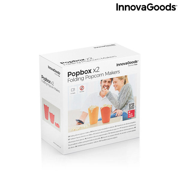 Hopvikbara popcornskålar i silikon Popbox InnovaGoods (2 St)