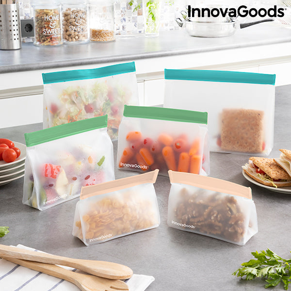 Set med återanvändningsbara hermetiskt förslutna påsar Zags InnovaGoods 6 Delar