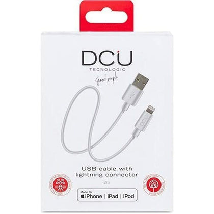USB-kabel till iPad/iPhone DCU 3 m Vit