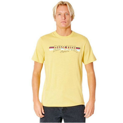 T-shirt med kortärm Herr Rip Curl Yeh Mumma Gul