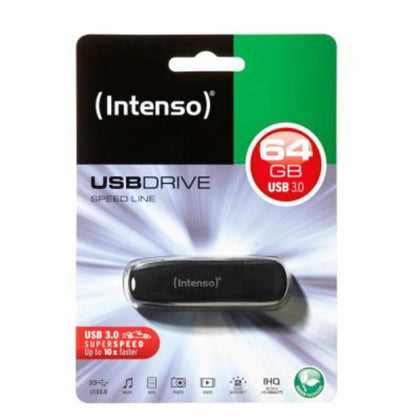 USB-minne INTENSO Speed Line USB 3.0 64 GB Svart 64 GB USB-minne