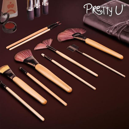 Set med 24 sminkborstar Pretty U - DETDUVILLLHA.SE