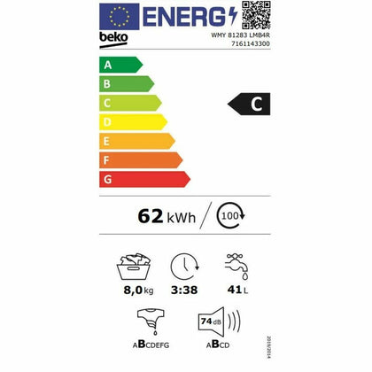 Tvättmaskin BEKO WMY 81283 LMB4R 8 kg 1200 rpm