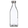 Glasflaska Transparent Silvrig Metall Glas 1 L