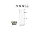 Kanna Med lock 1,2 L Transparent Borosilikatglas (9,2 x 25,5 x 14 cm)