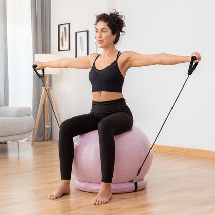 Yogaboll med stabilitetsring och motståndsband Ashtanball InnovaGoods