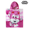 Rosa strandponcho med luva Super Wings