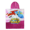 Rosa strandponcho med luva Super Wings