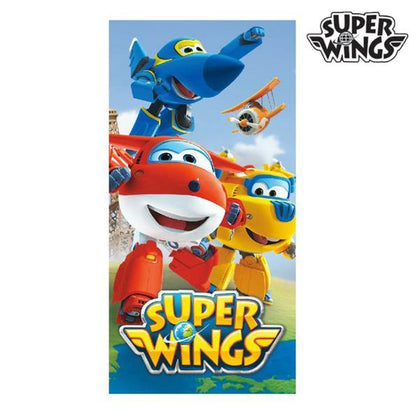 Blått strandbadlakan Super Wings - DETDUVILLLHA.SE