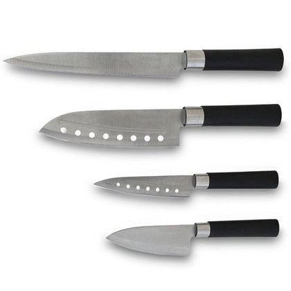 Knivset Cecotec Santoku Svart Rostfritt stål Kolfiber (4 pcs)