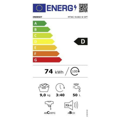 Tvättmaskin Indesit MTWC91083WSPT 1000 rpm Vit 9 kg