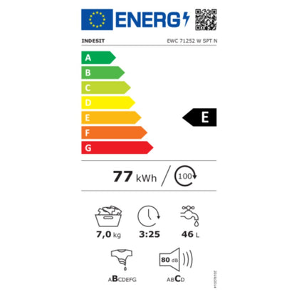 Tvättmaskin Indesit EWC 71252 W SPT N 1000 rpm Vit 59,5 cm 1200 rpm 7 kg