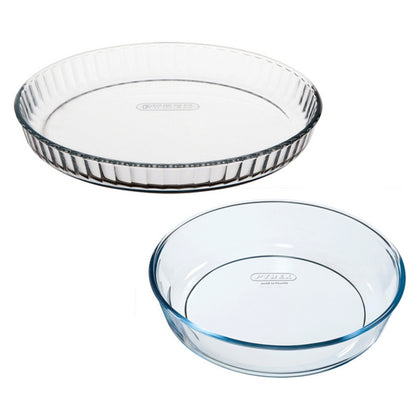 Set med Ugnsfasta Formar Pyrex Bake&Enjoy Transparent Borosilikatglas (Ø 28 cm) (2 pcs)